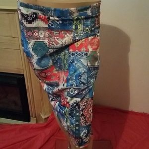 Colorful Label B midi skirt size 10-12 large